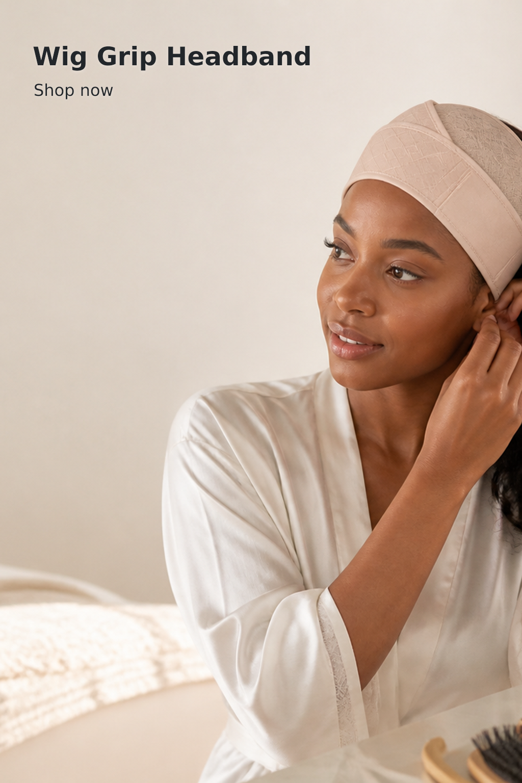 Wide Non-Slip Wig Grip Headband, Nude